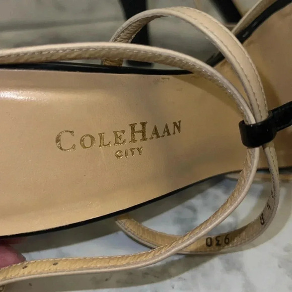 Cole Haan Women’s Strappy Heel Patent Leather/Cream with Ankle Strap-Size 8.5B - Picture 8 of 11